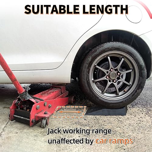 OULEME 2.44" Lift Low Profile Car Service Ramp - 2 Pack with Anti-Slip Pads for Lift Maintenance and Oil Changes, Low-Chassis Car Tire Ramps for Jack Support