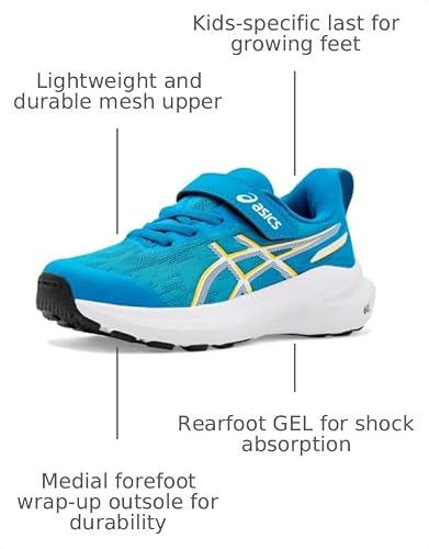 ASICS Kid's GT-1000 14 Pre-School Running Shoes, K10, Aegean Blue/YAMABUKI
