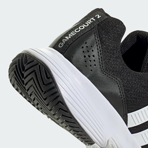 adidas Men's Gamecourt 2 M, Black/White/Silver Metallic, 13