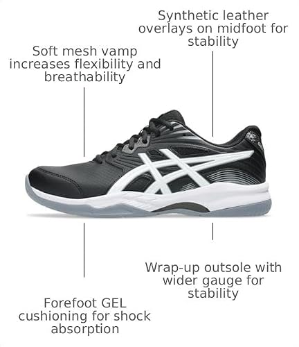 ASICS Men's Gel-RENMA 2 Pickleball Shoes, 9, Black/White