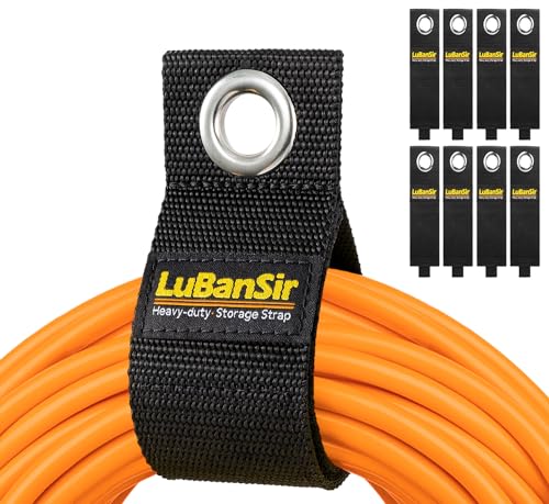 LuBanSir 9 Pack Extension Cord Holder, 17-Inch for Garage Organization