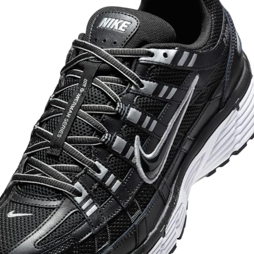 Nike P-6000 Men's Shoes (CD6404-026, Black/White/Metallic Silver/Black) Size 9.5