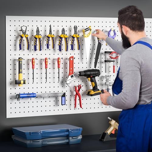 WIESVOP Pegboard Hooks, 25 Pack 4 inch Peg Board Organizer Accessories for Hanging Fit 1/8" Metal Peg Board Hooks for Garage, Workshop, Office, Craft Storage, Kitchen