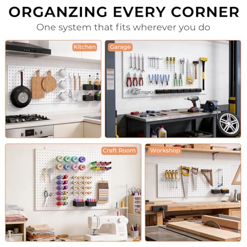 INCLY 320PCS Pegboard Accessories Organizer Kit with Peg Borad Hooks & Bins