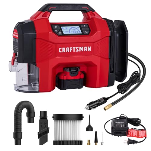 CRAFTSMAN 3-in-1 Tire Inflator Portable Air Compressor 160 PSI with Battery