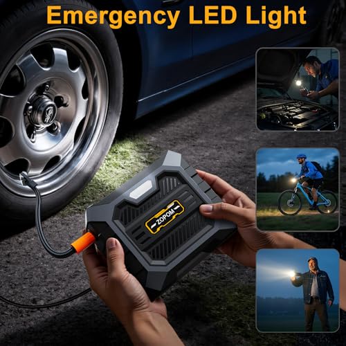 ZOPOM Tire Inflator Portable Air Compressor DC 12V Air Compressor Portable with Digital Pressure Gauge Air Pump for Car Tires - Car Accessories Bike, Motor