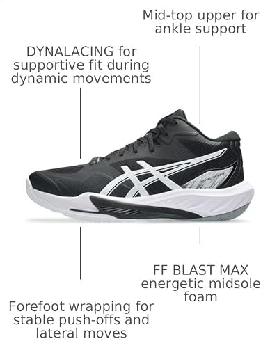 ASICS Men's Sky Elite FF MT 4 Volleyball Shoes, 10.5, Black/Pure Silver