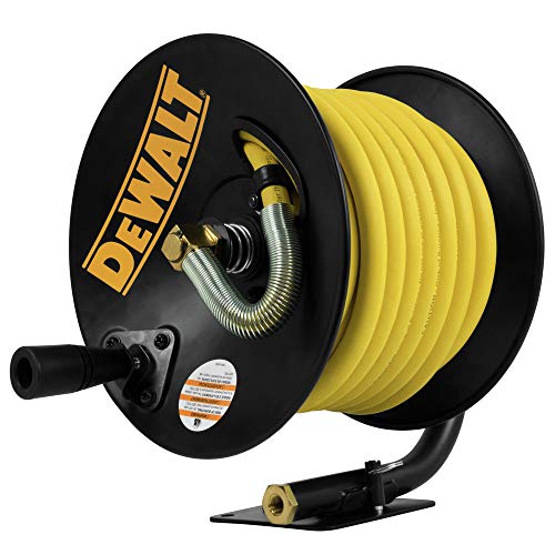 DEWALT DXCM024-0348 3/8" x 50' Manual Hose Reel with Rubber Hose , Yellow