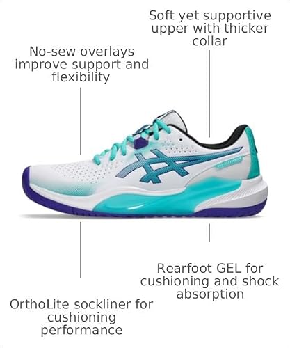 ASICS Men's Gel-Challenger 15 Tennis Shoes, 10, White/SEA Glass