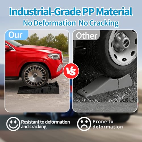 GETTKAOR Portable Plastic Car Ramps - 6600Lbs Capacity Non-Slip Low Profile Car Ramps for Oil Changes,Vehicle Ramps for Tire Replacement & Chassis Maintenance-SUV/Pickup/Sedan,2-Pack.