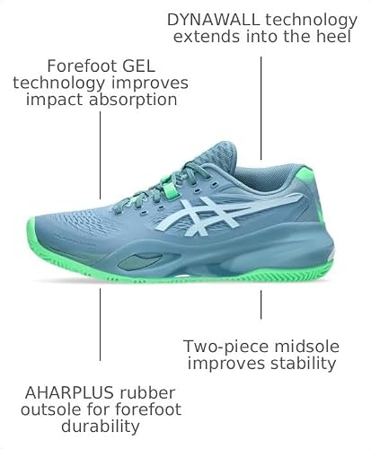 ASICS Men's Gel-Resolution X Padel Tennis Shoes, 11.5, SABA Blue/Cool Grey