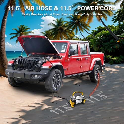 GSPSCN Digital Tire Inflator 12V Heavy Duty Metal Portable Air Compressor