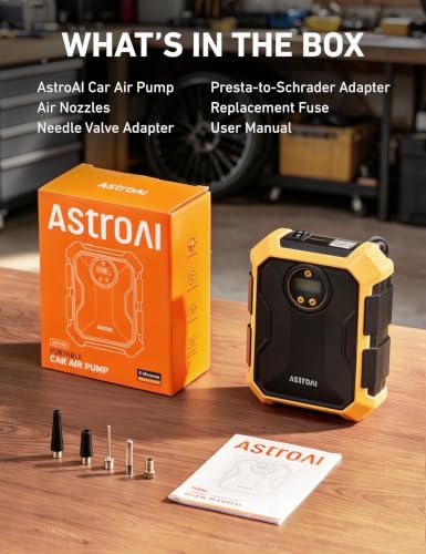 AstroAI Tire Inflator Portable Air Compressor 12V DC Integrated Storage
