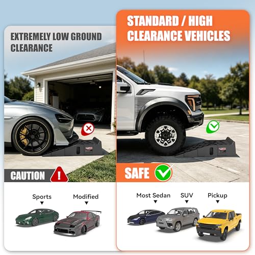 TOWKING 16000lb Heavy Duty Car Ramps, Non-slip 7"H for Underbody Oil Change