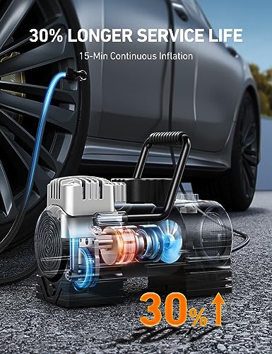 AstroAI Tire Inflator Portable Air Compressor 12V DC Air Pump Digital Gauge