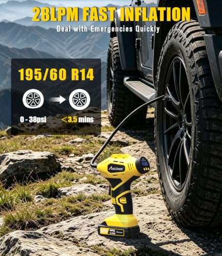 AVID POWER 20V Rechargeable Cordless Tire Inflator Portable Air Compressor