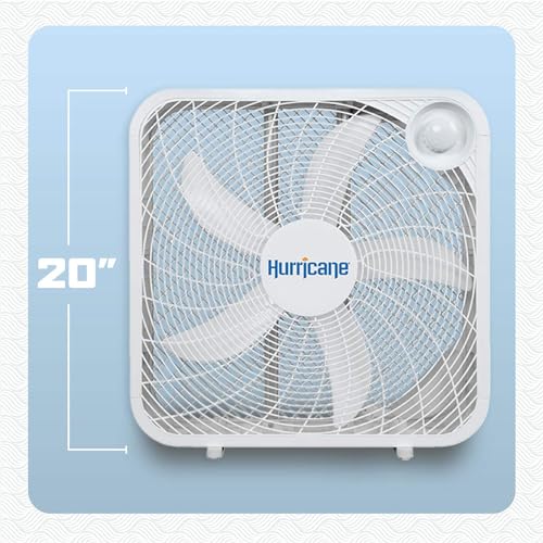 Hurricane Classic Floor Box Fan with 3 Speed Settings, White - 20in