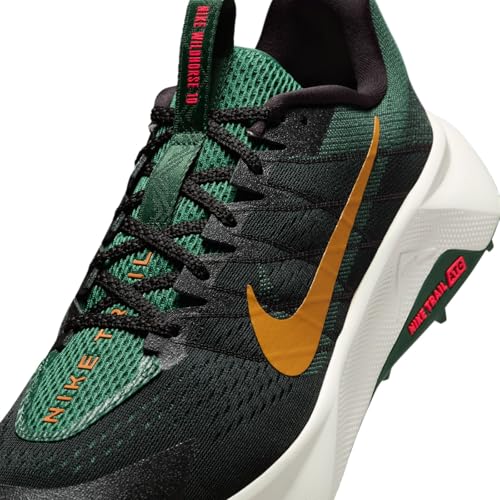 Nike Wildhorse 10 Men's Trail Running Shoes (Black/Fir/Bright Crimson/Desert Ochre) Size