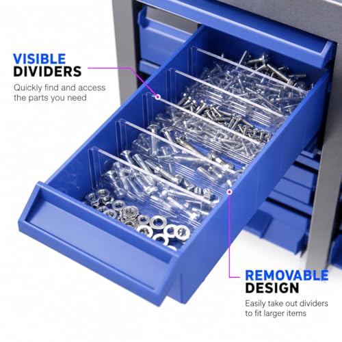 Small Parts Storage Cabinet, 40 Drawer Steel Bolt Nut Hardware Organizer with Dividers & Labels, Heavy Duty Garage Tool Storage for Workshop Screw Fastener Organization