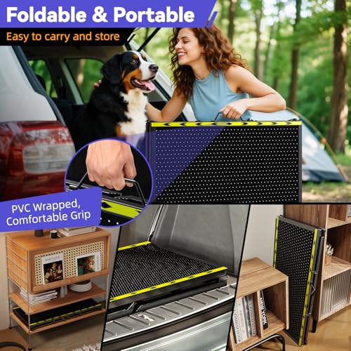 Pawaboo 74" L & 20" W Longest Dog Ramp for Car Foldable, Up to 250 LBS