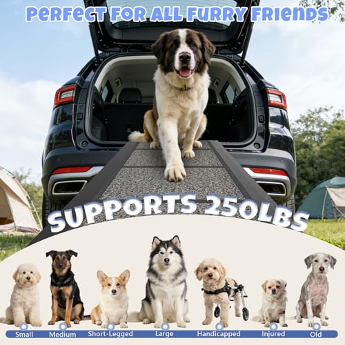 Dog Ramp for Car, Truck, 63"x17" Folding Non-Slip Pet Ramp for Large Dogs