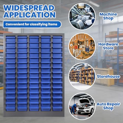 75 Drawers Parts Cabinet Bolt and Nut Tool Storage Cabinet, ABS Material Hardware Organizer, Part Drawer Bolt Bin with Shelf and Label, Tool Organizer Bolt Bins Organizer for Shop (75 Drawers)