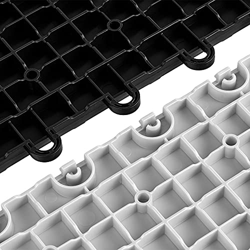 Speedway Diamond Interlocking Garage Floor Tiles 12 x 12 x 0.5 in, Black, 50 Piece Set