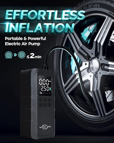 Nature Hero Tire Inflator Portable Air Compressor 150PSI Cordless Tire Pump