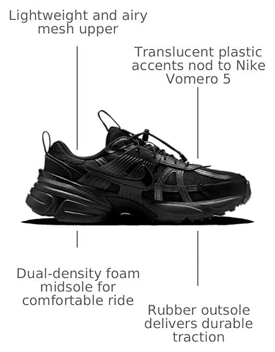 Nike V2K Run - Women's (Black/Black/MTLC Silver) Size 8
