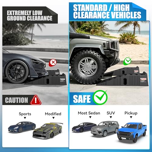 TOWKING 16000lb Stackable Heavy Duty Car Ramps for Oil Change,Save 50%Space