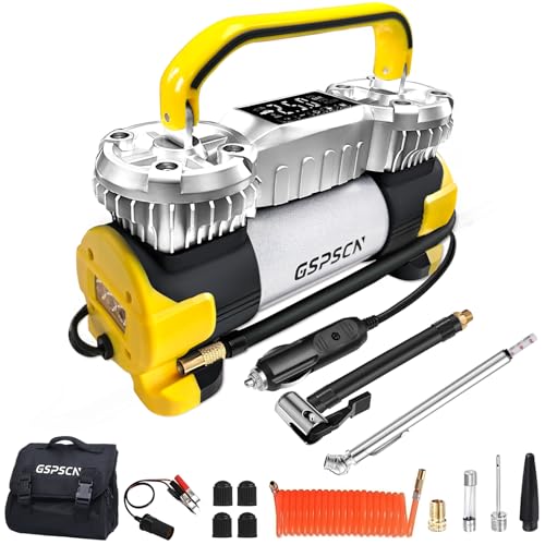 GSPSCN Digital Tire Inflator 12V Heavy Duty Metal Portable Air Compressor