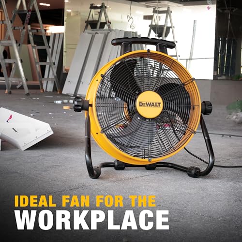 DEWALT 18 Inch Floor Fan, 180° Adjustable Tilting Drum Fan DXF1840