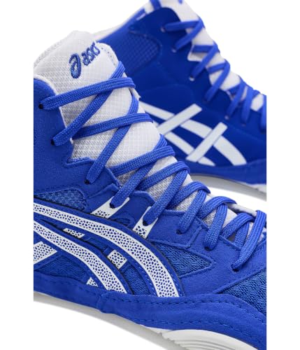 ASICS Men's Snapdown 4 Wrestling Shoes, 8.5, NEON Blue/White