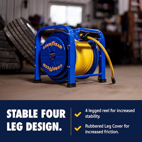 Goodyear Retractable Air Hose Reel, 3/8" x 100 Feet, 300 PSI