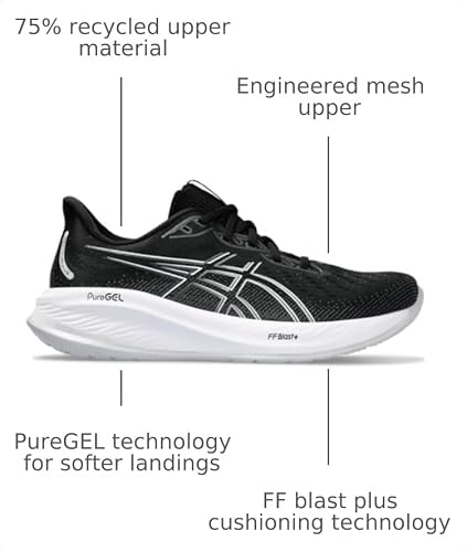 ASICS Men's Gel-Cumulus 26 Running Shoe, 12.5, Black/Concrete