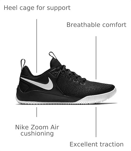 Nike Women's Zoom HyperAce 2 Volleyball Shoes (9, Black/White)