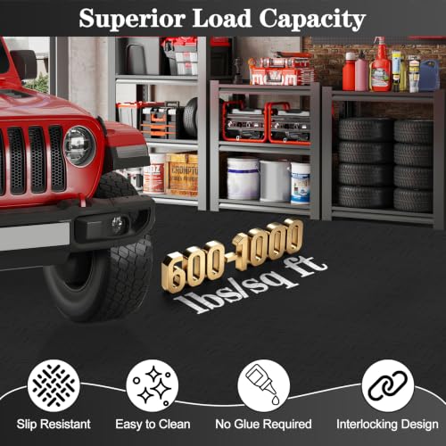 ToLanbbt 12" x 12" Garage Floor Tiles Interlocking, Non-Slip for Basement