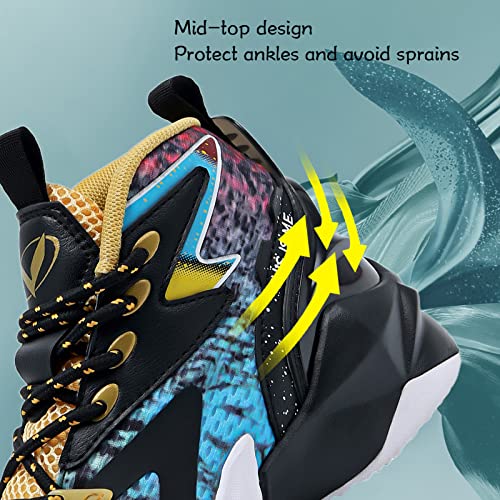 VITUOFLY Kids Basketball Shoes Boys Sneakers Girls Mid-top Sports Shoes