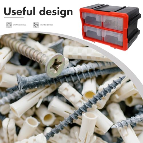 Gadpiparty Portable Hardware Storage Organizer with Multi-drawer Modular Design, Pvc Small Parts Organizer Box for Screws, Fasteners, and Crafting, Space-saving Tool Storage Drawer Cabinet