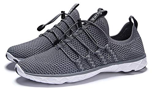 DLGJPA Men's Quick Drying Water Shoes for Beach or Water Sports Lightweight Slip On Walking Shoes Darkgray 10.5