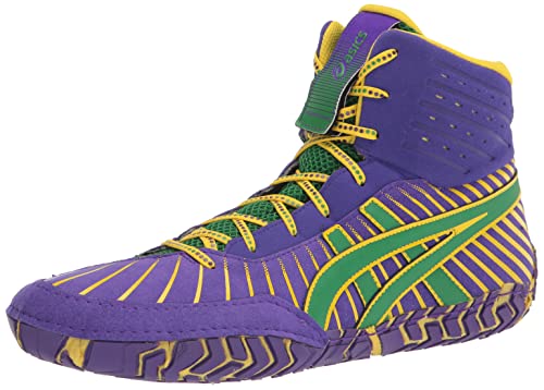 ASICS Men's AGGRESSOR 4 Wrestling Shoe, 10, ROYAL AZEL/GREEN