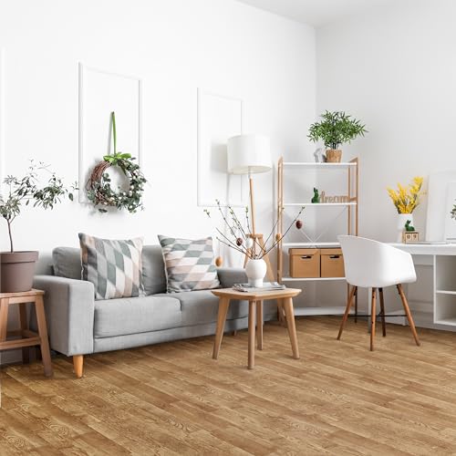 Sorbus 96 Sq. Ft. Wood Grain Floor Tiles Foam Mat EVA Interlocking Mats Tile 3/8-Inch Thick Flooring Wood Puzzle Exercise Mats w/Borders - Home Playroom Basement, Apartment, Trade Show, Baby, Dance
