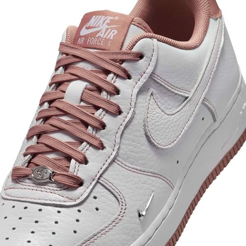 Womens Nike Air Force 1 '07 Mini Jewel 'White/Particle Pink/Metallic Silver'