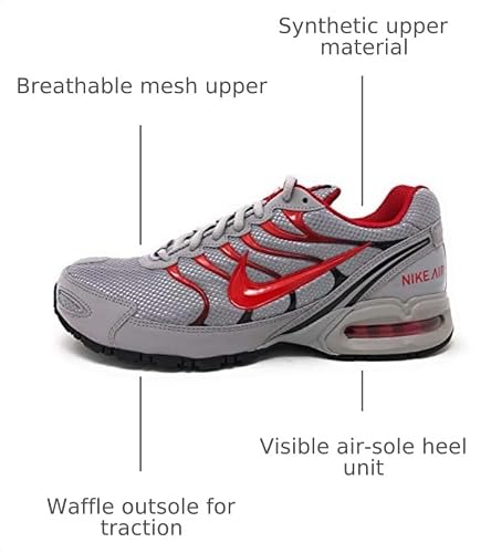 Nike Men's Air Men's Max Torch 4, Atmosphere Grey/University Red-Black, 12