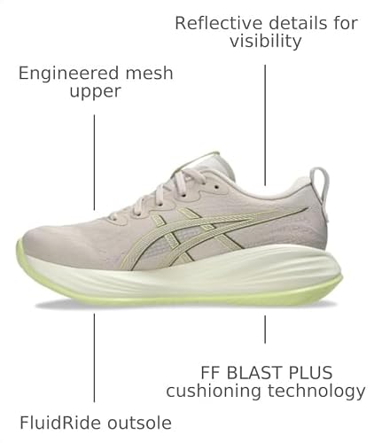 ASICS Women's Gel-Cumulus 27 Running Shoes, 7.5, Mineral Beige/Huddle Yellow