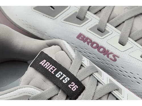 Brooks Women’s Ariel GTS 26 Supportive Running & Walking Shoe - Oyster Mushroom/Alloy/Pink - 13 Medium