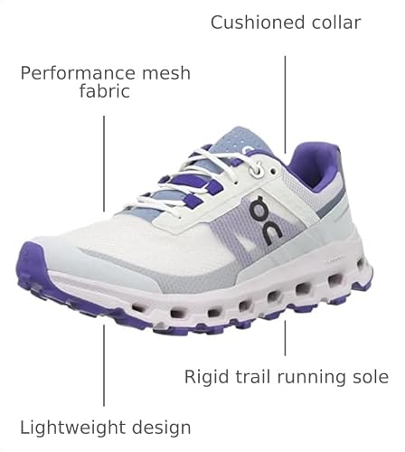 On Women's Cloudvista Sneakers, Frost/Mineral, White, Blue, 9 Medium US