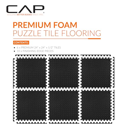 Cap Cap Puzzle Exercise Mat 24" x 24" x 1/2", 6 Pieces