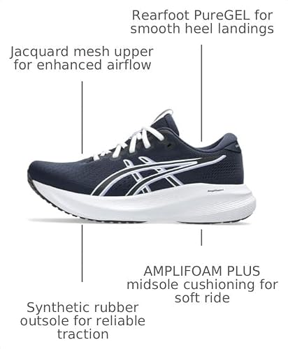 ASICS Women's Gel-Excite 11 Running Shoes, 9, Midnight/White