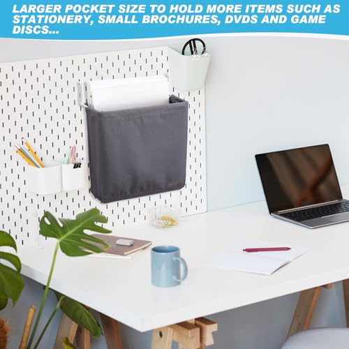 Vincreem 4 Pcs Pegboard Bags with Hooks Woven Pegboard Baskets Pegboard Accessories Compatible with IKEA Pegboard for Wall Organizer, Crafts Organization, Ornaments Display, Nursery Storage